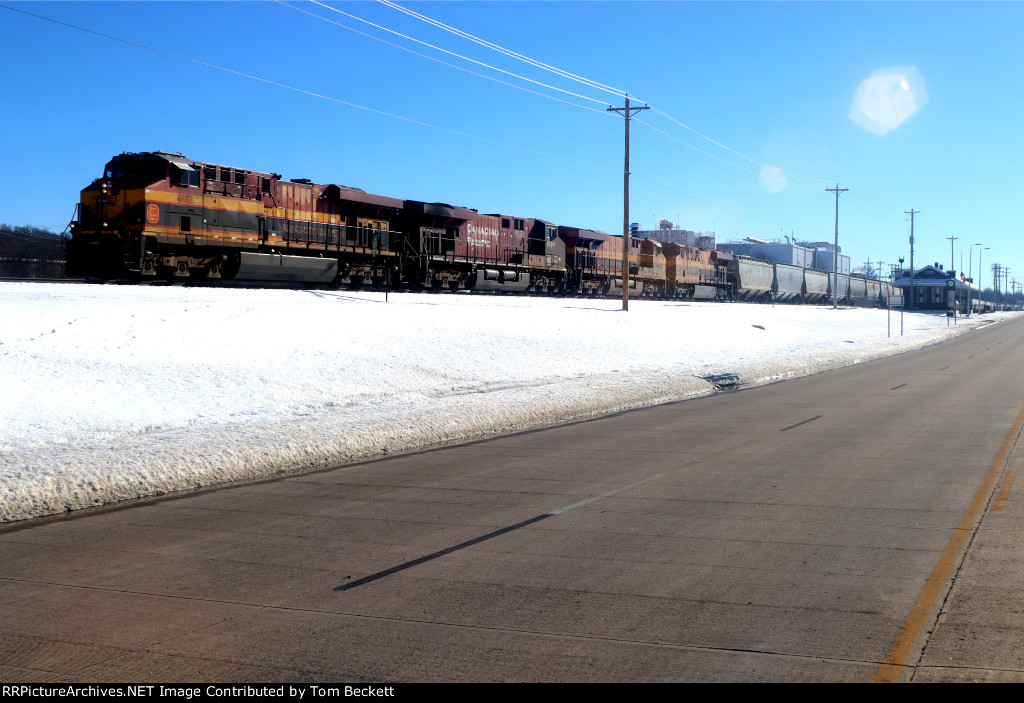 Northbound empty grain